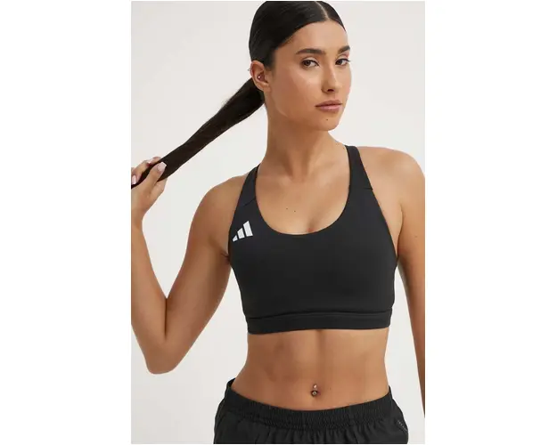 adidas Performance sutien sport Adizero Essentials culoarea negru, neted, IT6708