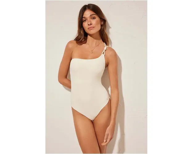 women'secret costum de baie dintr-o bucata TROPIQUE culoarea bej, cupa usor rigidizata, 5527126