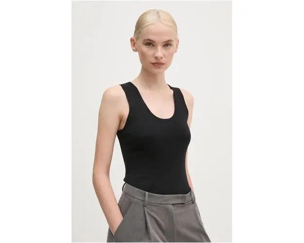 United Colors of Benetton top din bumbac culoarea negru, 10943H00B