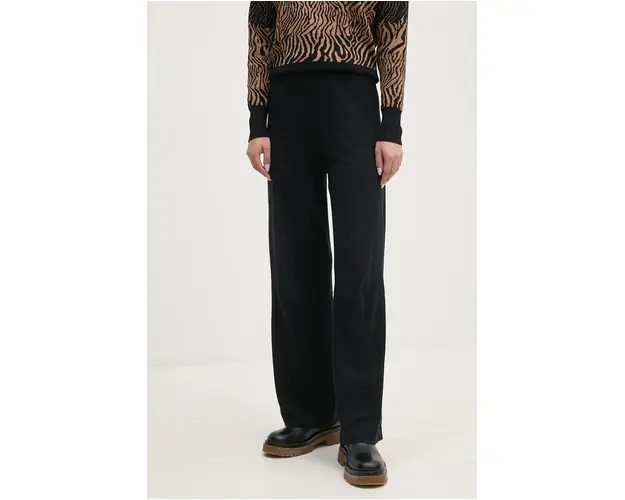 United Colors of Benetton pantaloni de trening din bumbac culoarea negru, neted, 10943F00R