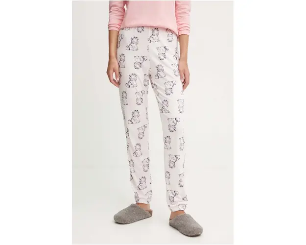 United Colors of Benetton pantaloni de pijama x GARFIELD femei, culoarea roz, 3RDY3F03L
