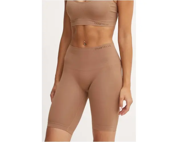 Chantelle pantaloni scurti modelatori culoarea maro, C10U50