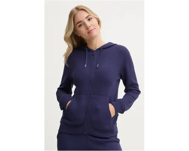 Chantelle bluza femei, culoarea albastru marin, cu gluga, neted, C15WL5