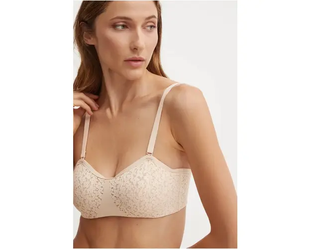 Chantelle sutien culoarea bej, dantela, neted, C13FMK