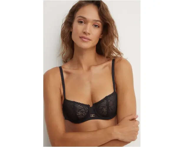 Chantelle sutien culoarea negru, dantela, neted, C13XM5