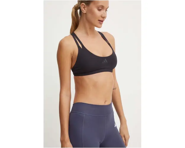 adidas Performance sutien sport Strength culoarea negru, neted, IW8670