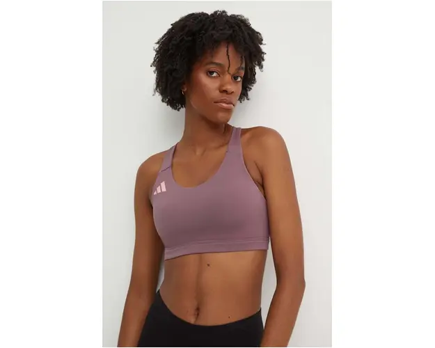 adidas Performance sutien sport Adizero Essentials culoarea violet, neted, JD8490