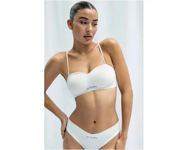 GOD SAVE QUEENS sutien SECOND SKIN BANDEAU culoarea alb, neted, GSQ-135-115