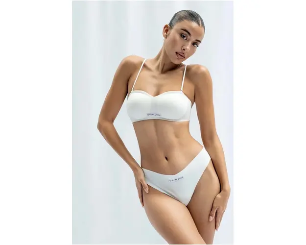 GOD SAVE QUEENS chiloti brazilieni SECOND SKIN PANTY CHEEKY culoarea alb, GSQ-135-121