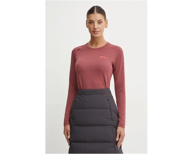 Jack Wolfskin longsleeve functional Infinite Warm culoarea bordo, A60319