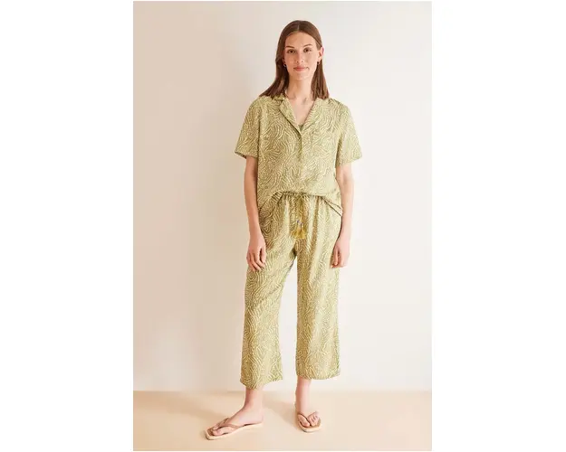 women'secret pijama MIX AND MATCH CALA femei, culoarea verde, 4858803