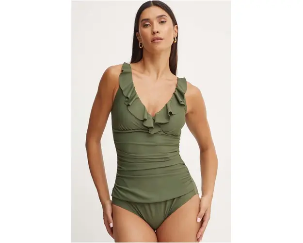 Aqua Speed costum de baie dintr-o bucata culoarea verde, cupa rigidizata, LYDIA