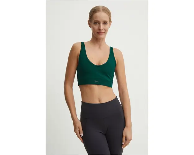 Reebok sutien sport Active Collective culoarea verde, neted, 100205554