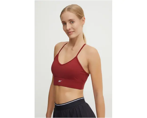 Reebok sutien sport Identity Training culoarea bordo, neted, 100205299