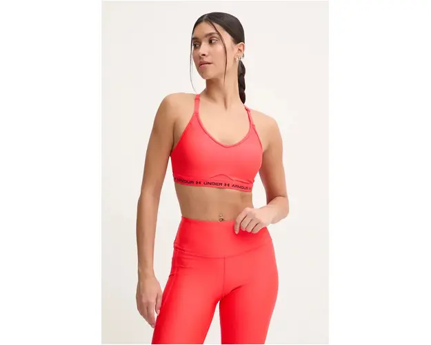 Under Armour sutien sport Crossback culoarea rosu, 1386424