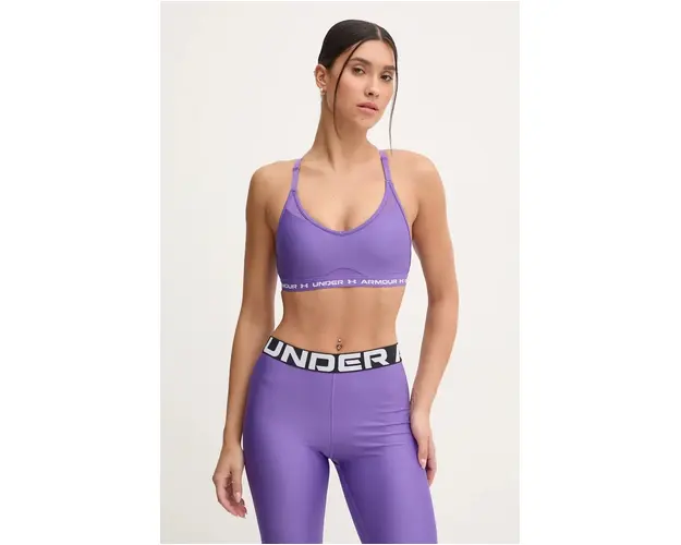 Under Armour sutien sport Crossback culoarea violet, 1386424