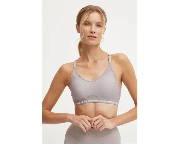 Under Armour sutien sport Crossback culoarea gri, 1386424