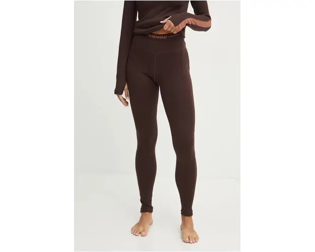 Icebreaker jambiere functionale 260 ZoneKnit culoarea maro, IB0A56HJC991