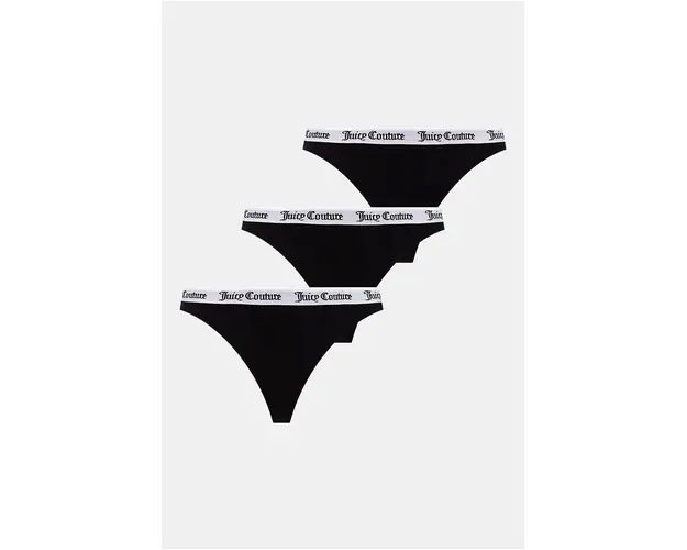 Juicy Couture chiloti brazilieni DANA THONG PK culoarea negru, JCLTH224571