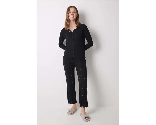 women'secret pijama LIFEWEAR LA NUIT femei, culoarea negru, 4758224