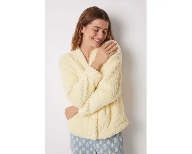 women'secret halat DAILY NORDIC BOTANICAL culoarea galben, 4688361