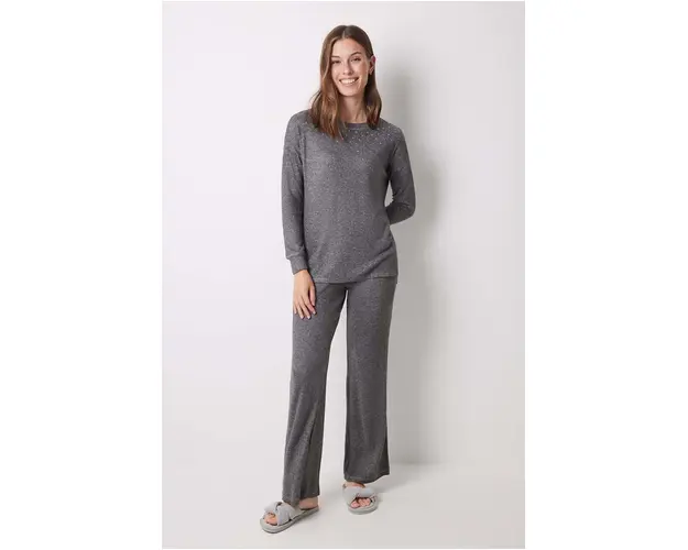 women'secret pijama LIFEWEAR LA NUIT femei, culoarea gri, 4758219