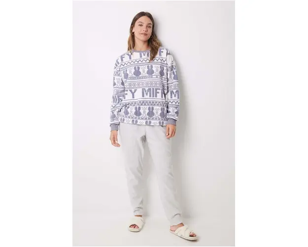 women'secret pijama Miffy femei, culoarea violet, bumbac, 3138577