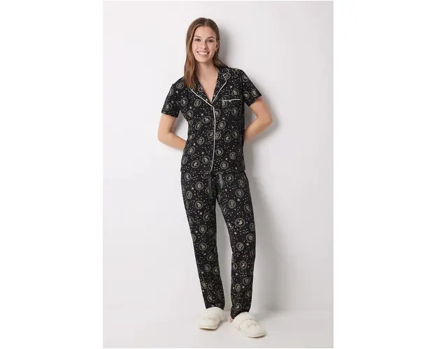 women'secret pijamale de bumbac LA NUIT HARRY POTTER culoarea negru, bumbac, 3138545