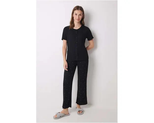women'secret pijama LIFEWEAR LA NUIT femei, culoarea negru, 4758225