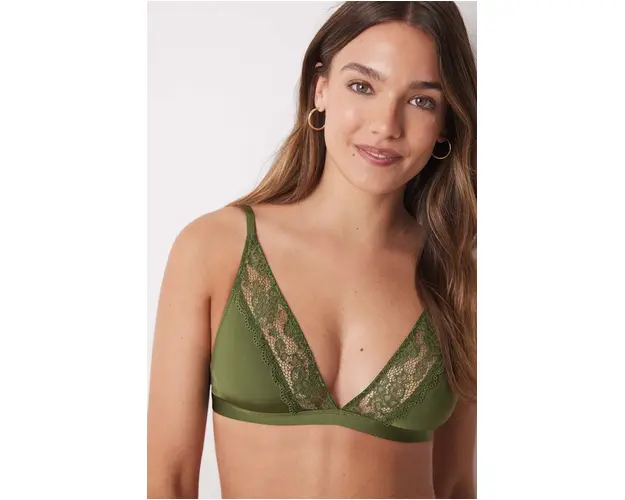 women'secret sutien FEMININE TRENDY culoarea verde, dantela, neted, 4028123