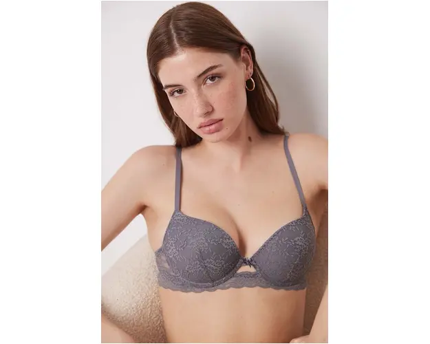 women'secret sutien HELANKAS 2 culoarea gri, dantela, neted, 5668260.271.273