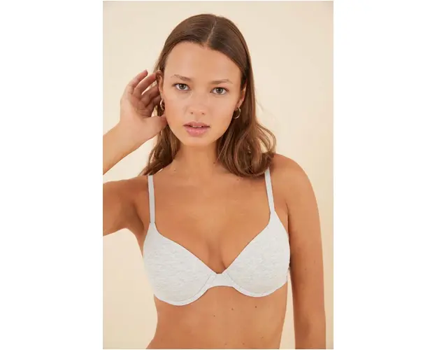 women'secret sutien BCI COTTON culoarea gri, bumbac, melanj, 5691541.5691543
