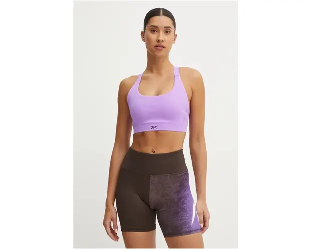 Reebok sutien sport LUX Collection culoarea violet, neted, 100205596
