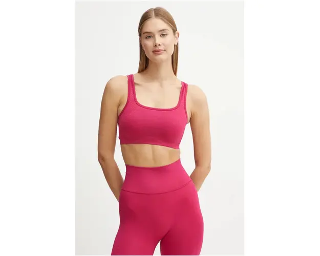 Casall sutien yoga Scallop culoarea roz, neted, 24214