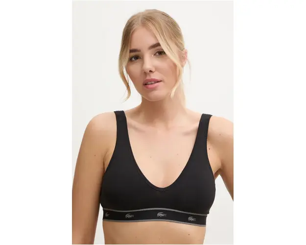 Lacoste sutien culoarea negru, neted, IF8169