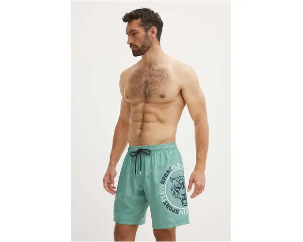 PLEIN SPORT pantaloni scurti de baie culoarea verde, PS24MBL01