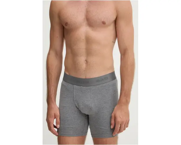 Hollister Co. boxeri 3-pack barbati, culoarea gri, KI314-4021
