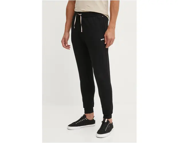 BOSS pijama barbati, culoarea negru, neted, 50515393