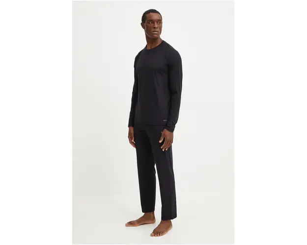 BOSS pijama barbati, culoarea negru, neted, 50527304