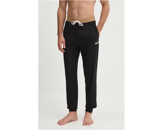 BOSS pantaloni de pijama barbati, culoarea negru, neted, 50527343