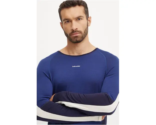 Icebreaker longsleeve functional Merino 200 Sonebula culoarea albastru marin, IB0A56QH0901