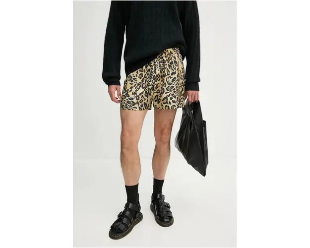 Nanushka pantaloni scurti din matase AMIL culoarea bej, NM24PFPA04371