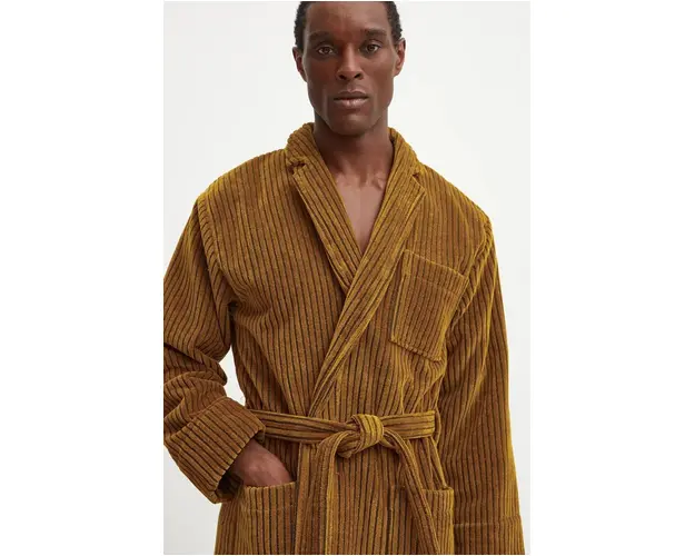 OAS halat de baie din bumbac culoarea galben, 8202