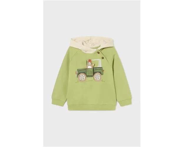 Mayoral bluza bebe culoarea verde, cu gluga, cu imprimeu, 2460