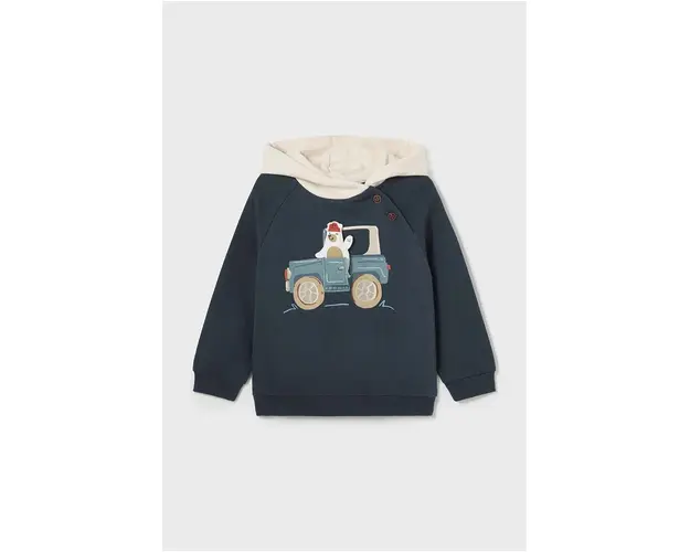 Mayoral bluza bebe culoarea negru, cu gluga, cu imprimeu, 2460
