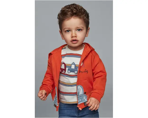 Mayoral bluza bebe culoarea portocaliu, cu gluga, cu imprimeu, 2475