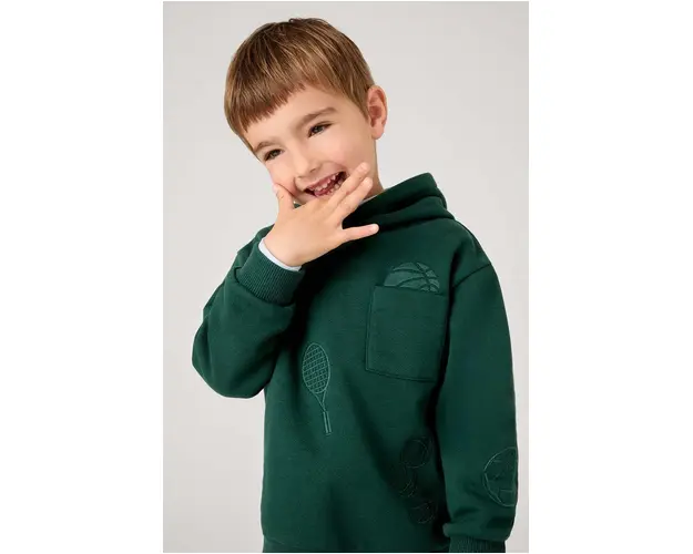 Mayoral bluza copii culoarea verde, cu gluga, cu imprimeu, 4450