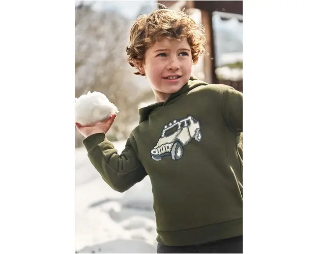 Mayoral bluza copii culoarea verde, cu gluga, cu imprimeu, 4451