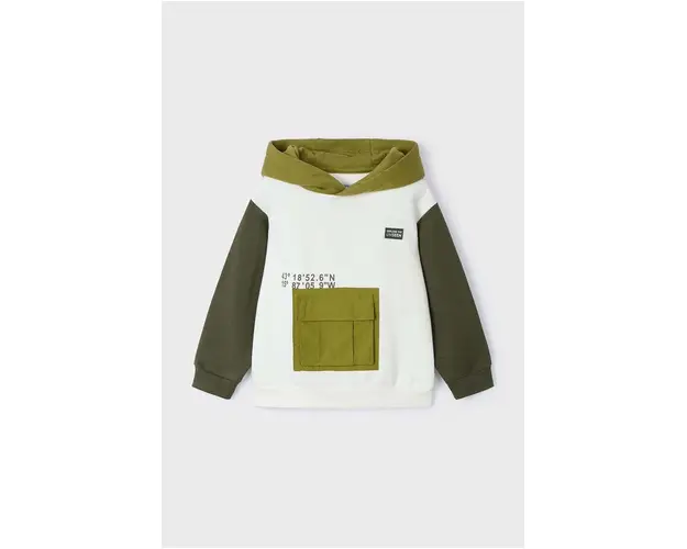 Mayoral bluza bebe culoarea verde, cu gluga, modelator, 4457