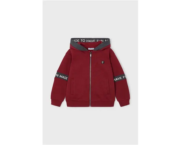 Mayoral bluza copii culoarea maro, cu gluga, cu imprimeu, 4473